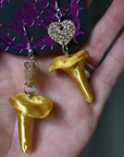 3D-printed Chanterelle earrings